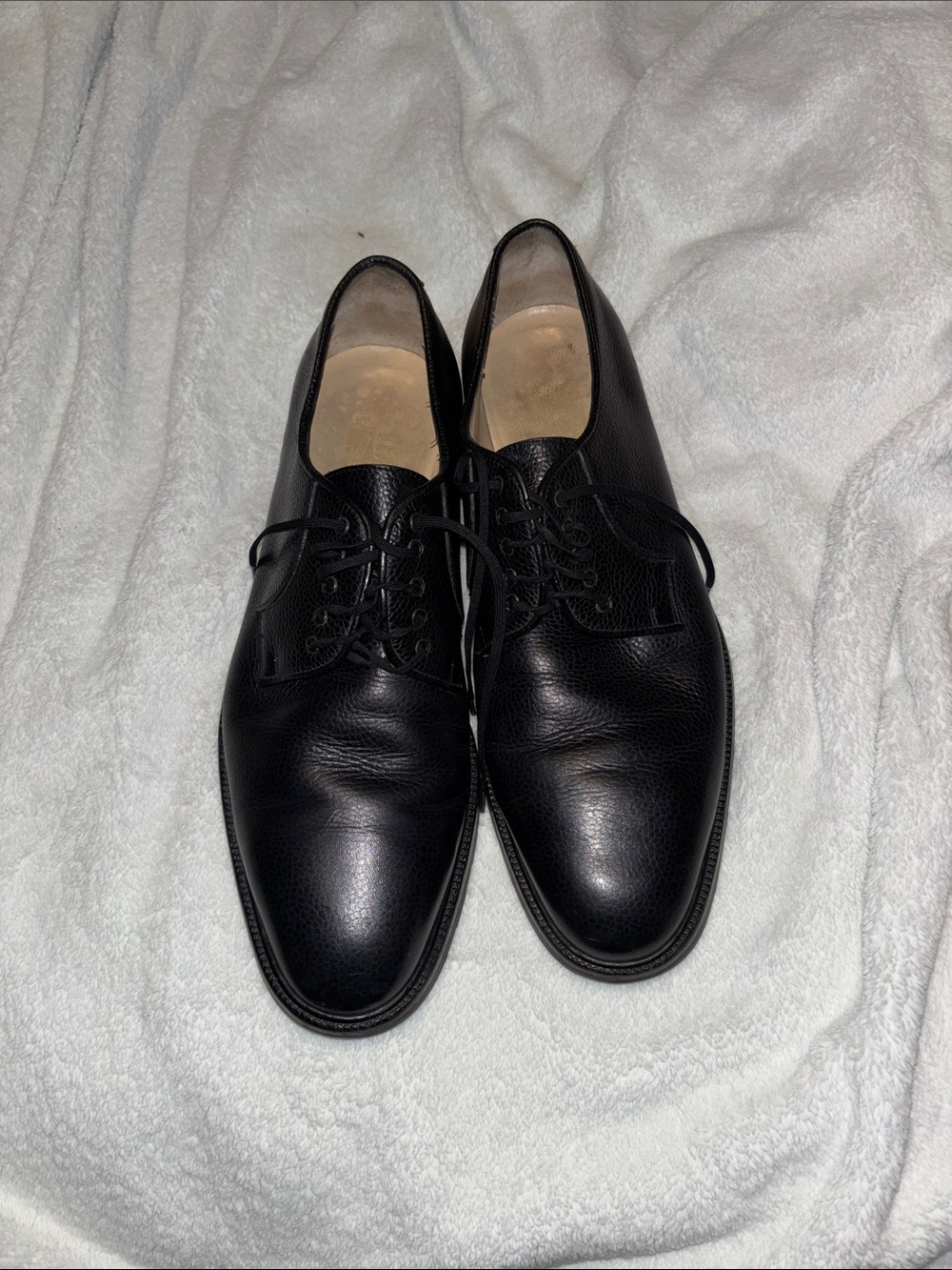 Salvatore Ferragamo Black Leather Derby Shoes